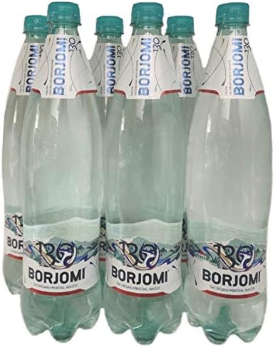 Mineral Carbonated Water Borjomi Sparkling Water in Plastic 1,0l Bottle [Pack of 6]