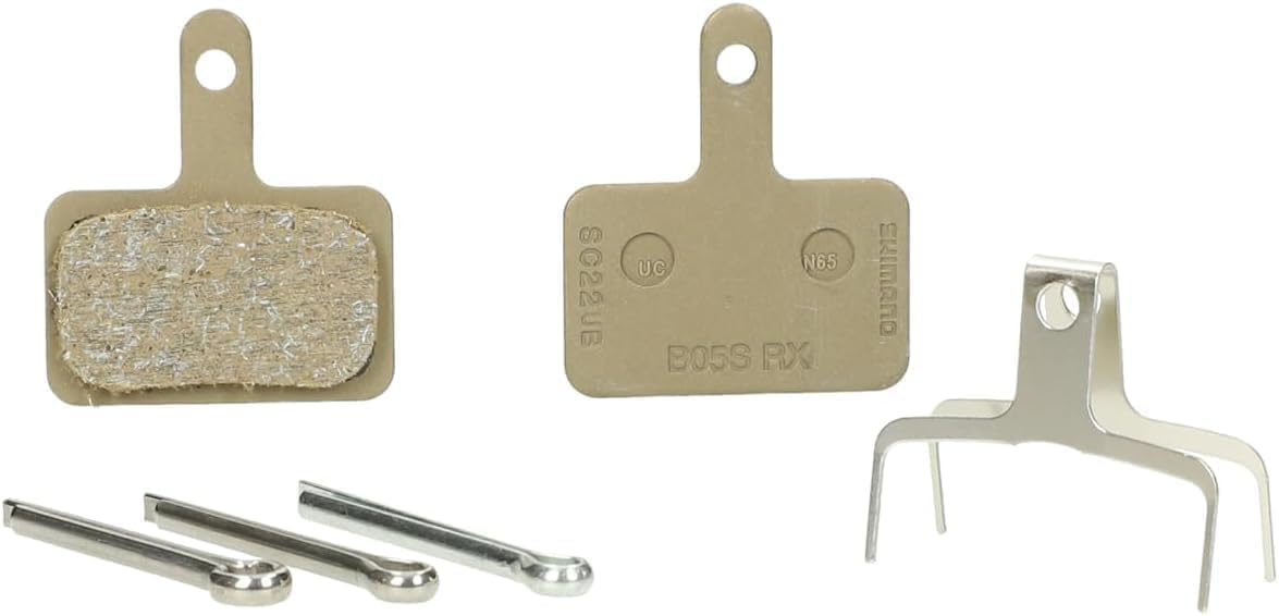 SHIMANO B05S Disc Brake Pads and Spring, Steel Backed, Resin, Black