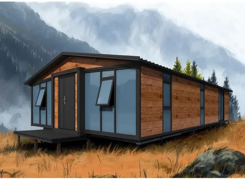 Luxury Prefab Tiny Homes 20/30/40ft Boxable House, Prefabricated 19x20ft Tiny House Kit with 3 Bedroom, 1 Full Equipped Bathroom and Kitchen, Folding Shipping Container House for Sale
