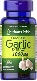 Puritan's Pride Premium Odorless Garlic Fresh 10 mg (1000mg equivalent), Traditional Herb Dietary Supplement for Heart and Circulation Support with Antioxidant Properties, 250 Rapid Release Softgels