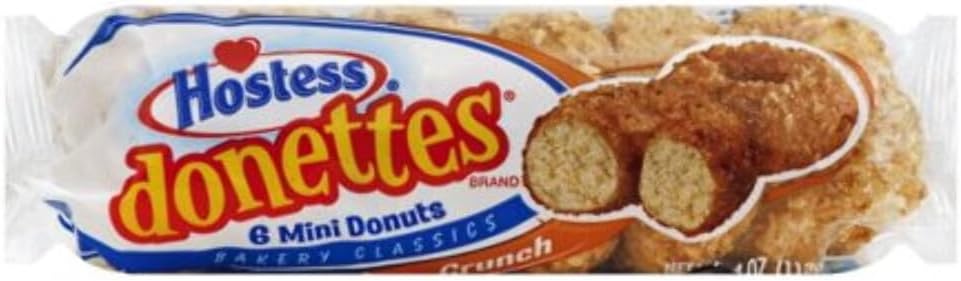 Hostess Donettes Mini Crunch Donuts, 6 Count