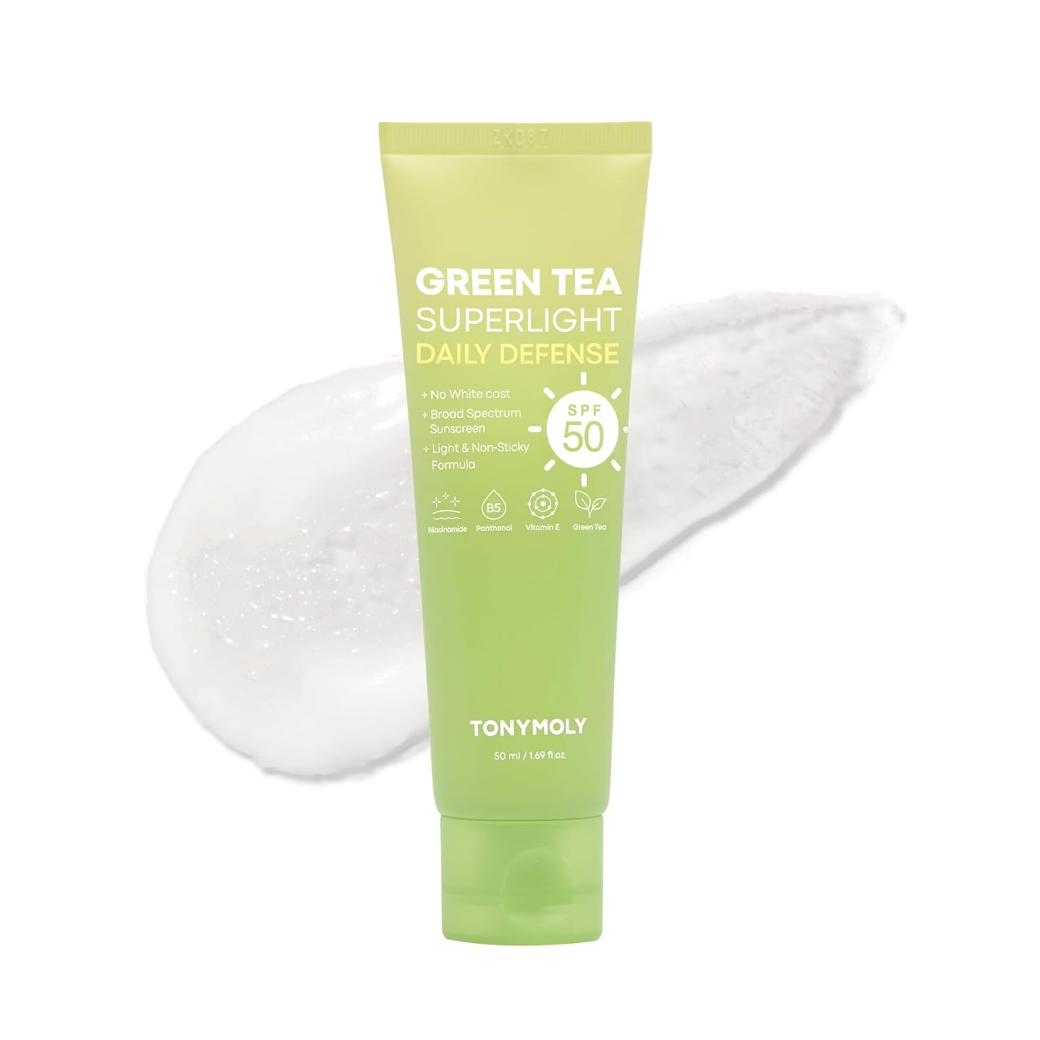 TONYMOLY Green Tea Korean Sunscreen SPF 50 – Non-Greasy Broad Spectrum Face Sunscreen with Niacinamide, Panthenol & Hyaluronic Acid, Travel Size 50ml