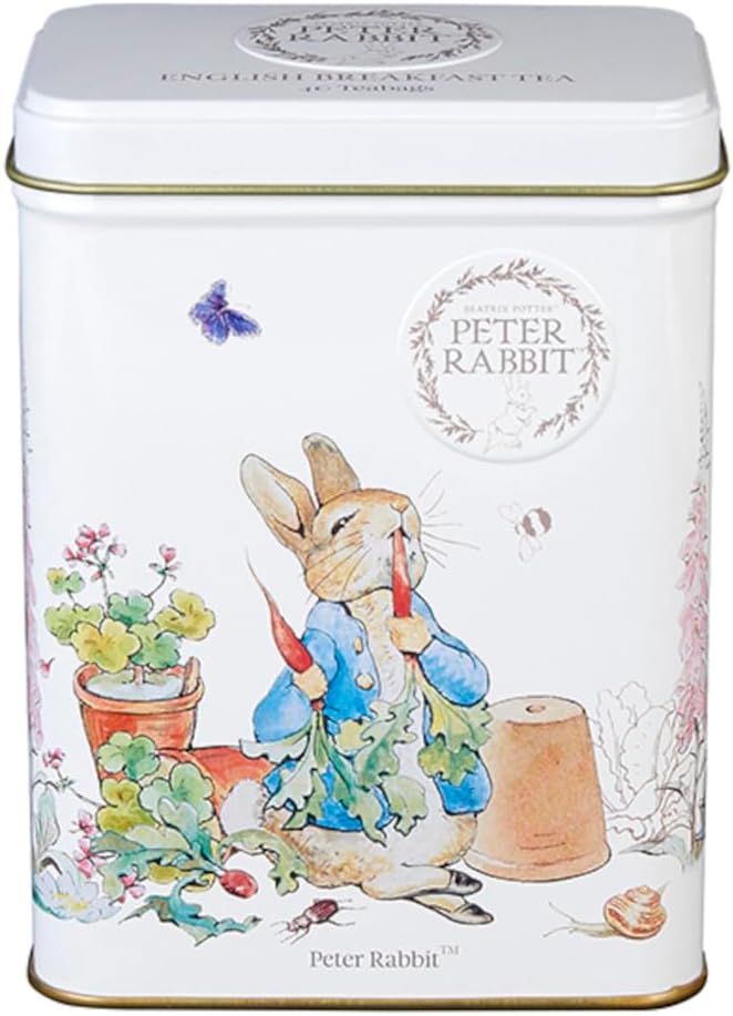 New English Teas Peter Rabbit Gift Tea Caddy with 40 English Breakfast Teabags - Beatrix Potter
