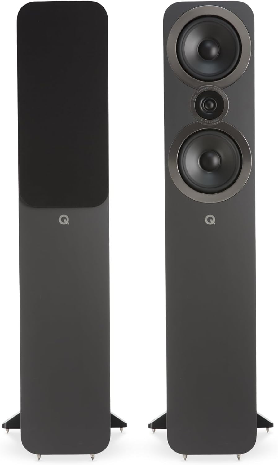 Q ACOUSTICS 3050i Floor Standing Speakers Pair Graphite Grey - 2-way Reflex Enclosure, Bass Driver: 2 x 165 mm (6.5 in), Tweeter: 22 mm (0.9 in) - Tall Stereo/Surround Sound