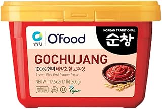 Chung Jung One O'Food Medium Gochujang 1.1lb, Korean Red Chili Pepper Paste, Spicy, Sweet and Savory Sauce, Traditional Fermented Condiment, 100% Brown Rice, No Corn Syrup