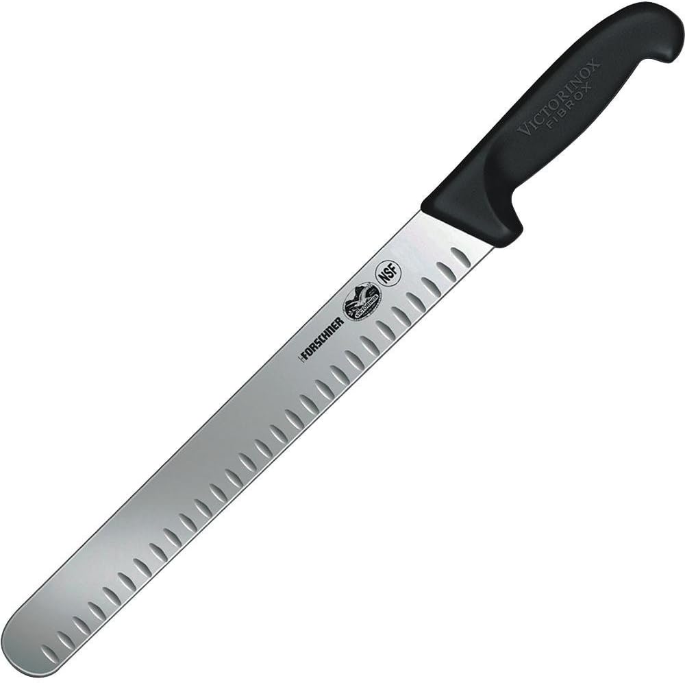Victorinox Fibrox Pro 12-Inch Slicing Knife with Granton Edge and Black Handle