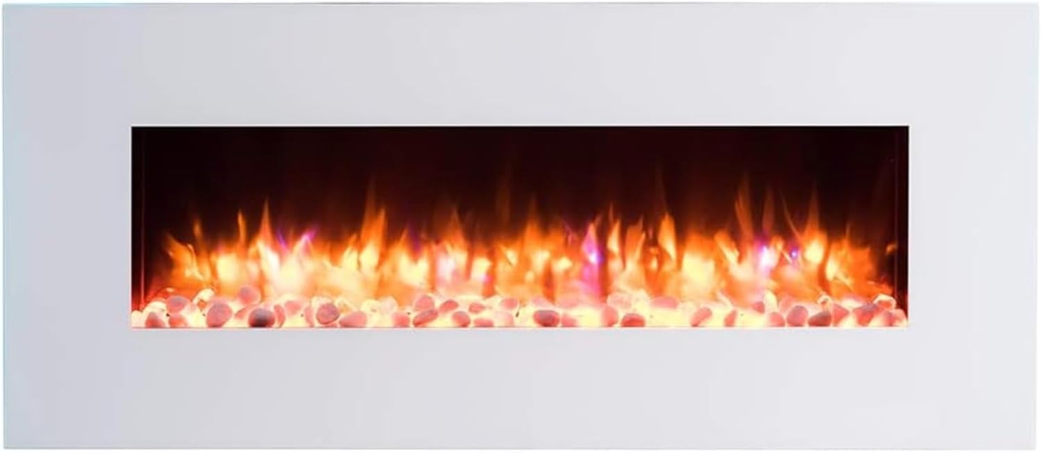 Endeavour Fires Holbeck White Wall Mounted Electric Fireplace,220/240Vac, 50 Hz, 1&2kW, 7 day Programmable Remote Control Heater…