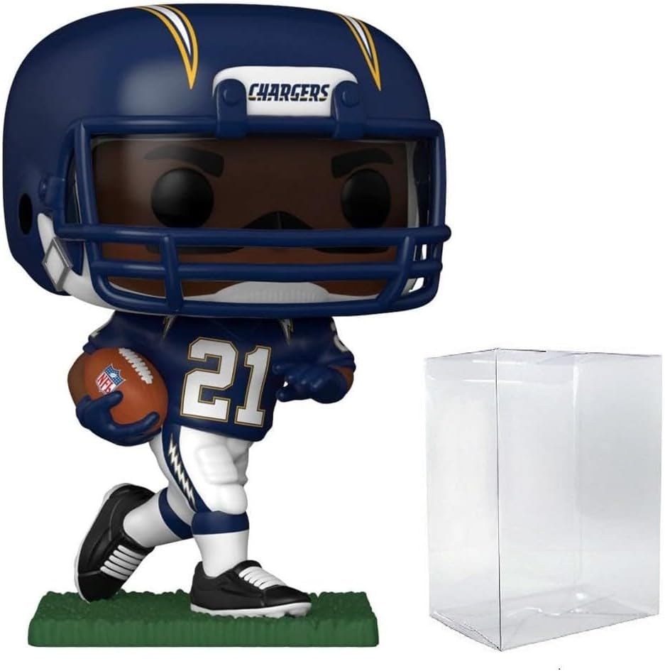 POP Football Legends: Chargers - LaDainian Tomlinson Funko Vinyl Figure (Bundled with Compatible Box Protector Case), Multicolor, 3.75 inches