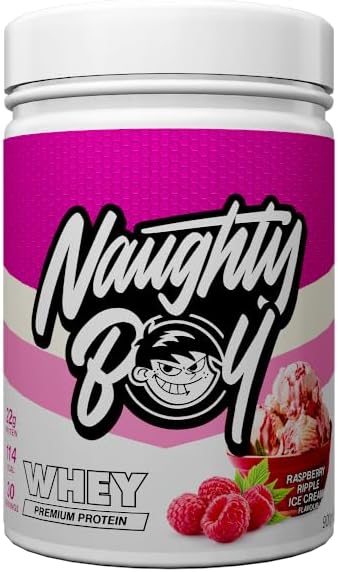 Naughty Boy Advanced Whey Protein Powder, Optimum Taste and Mixability for Both Male and Female, High Protein Low, Sugar, Low Carb,Muscle Building Powder (Raspberry Ripple Ice Cream, 900 g)