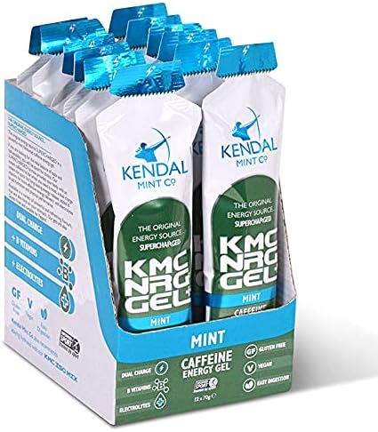 KMC NRG GEL+: Mint Flavoured Caffeine Energy Gel (12 x 70g) by Kendal Mint Co.
