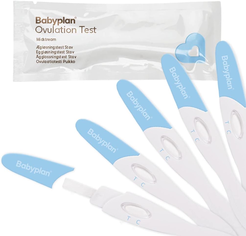 7 x Ovulation Tests Sticks Midstream, Identifies LH Hormone After Holding The Test Under Urine, Babyplan - Fertility Brand from Denmark