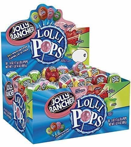 Jolly Rancher Fruit Lollipops 17g Each American Lollipops Mixed Fruit Flavour Assorted Jolly Rancher Filled Pops lolipops American Candy Mix Flavours (10)