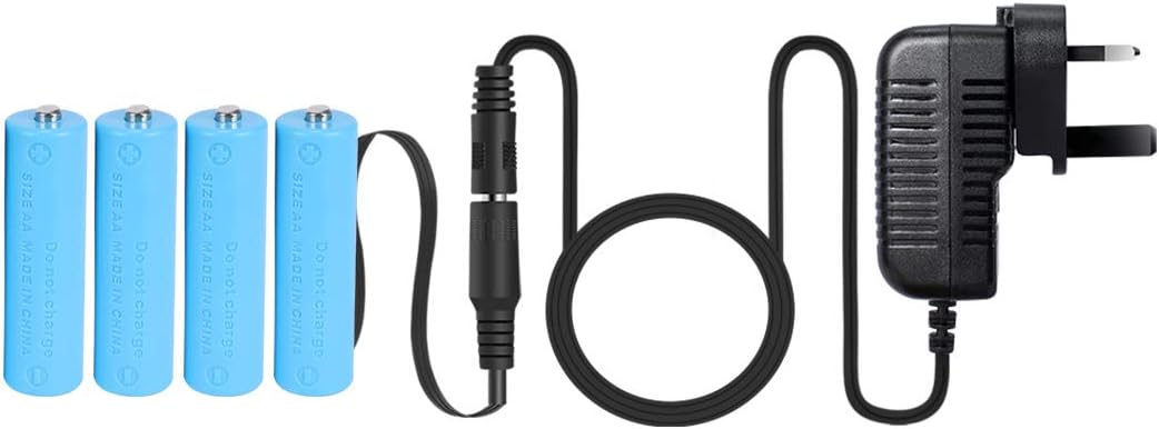 Aieve AA Battery Eliminator Power Supply Adapter, 6V Replacement 4x1.5V AA Batteries to Mains Adapter for Hive Thermostat, LED lights, Electric Clock, Christmas Tree