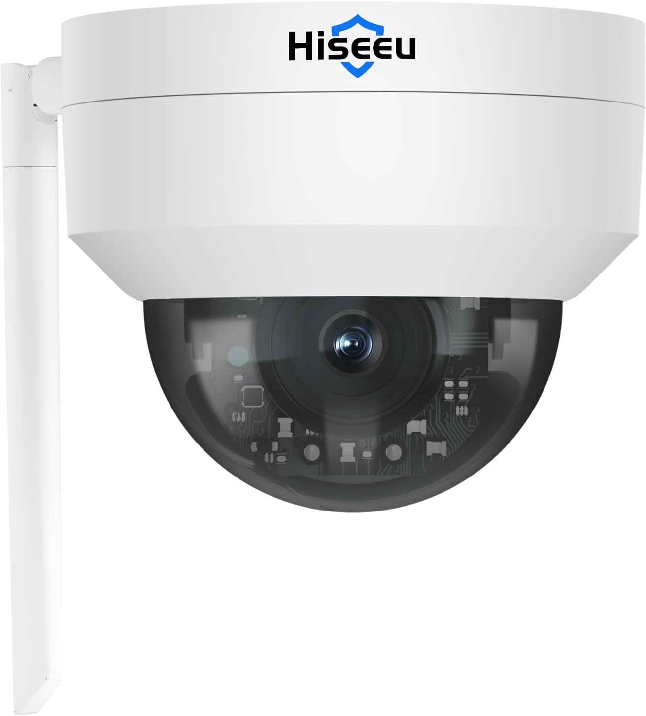 Hiseeu 5MP Security Camera Outdoor, 360°PT Dome Camera with HD Night Vision,Wireless WiFi CCTV Camera Home Security WiFi Camera with Instant App Alarm,2-Way Audio,Work CCTV System
