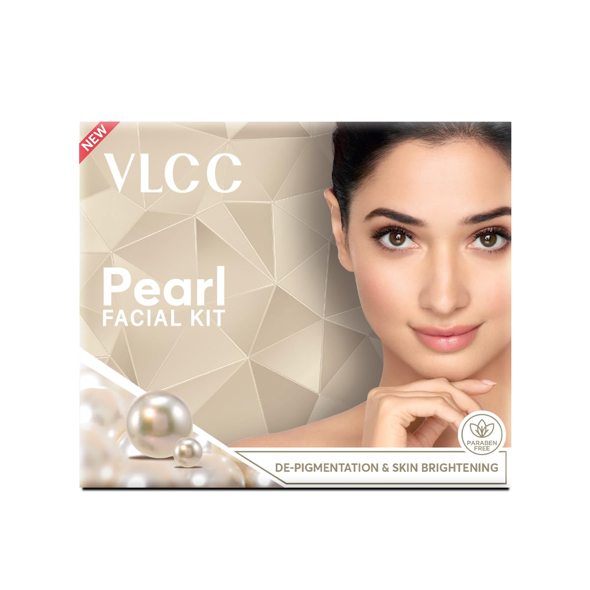 VLCC Natural Pearl Facial Kit - Single Use | Salon Like Facial at Home in Just 6-Steps | Includes Cleanser, Scrub, Cream, Face Pack & Oil Free Gels | 2.12 Oz/60g