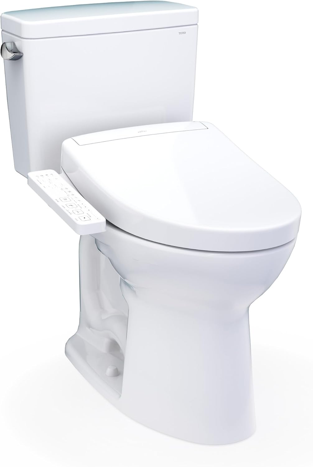 TOTO® Drake® WASHLET®+ Two-Piece Elongated 1.28 GPF TORNADO FLUSH® Toilet with S2 Bidet Seat, Cotton White - MW7763346CEG#01
