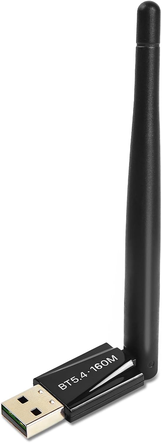 JAPOO BT 5.4 Adapter for PC,BT Dongle Receiver,Long Range USB Bluetooth Dongle,Win11/10/8.1 Support for Desktop, Laptop,Farthest distance can reach 393 feet