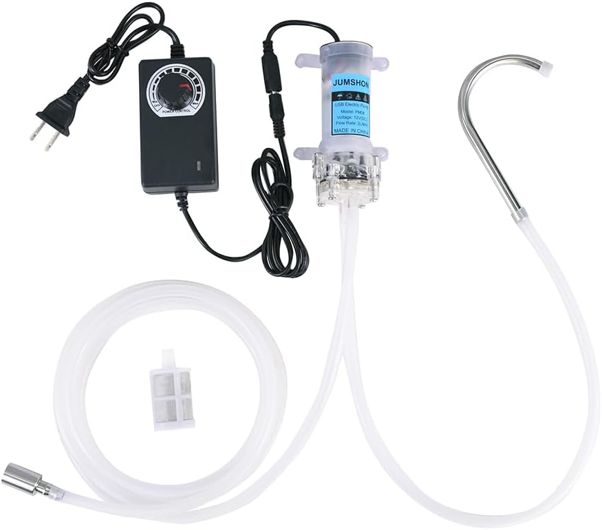Household Electric Water Transfer Pump 110V Speed Adjustable for Ice Maker Coffee Machine Water Cooling,Food Grade Auto Siphon Self Priming Pump for Bottling Wine,Beer and Kombucha,2L/Min,Low Noise