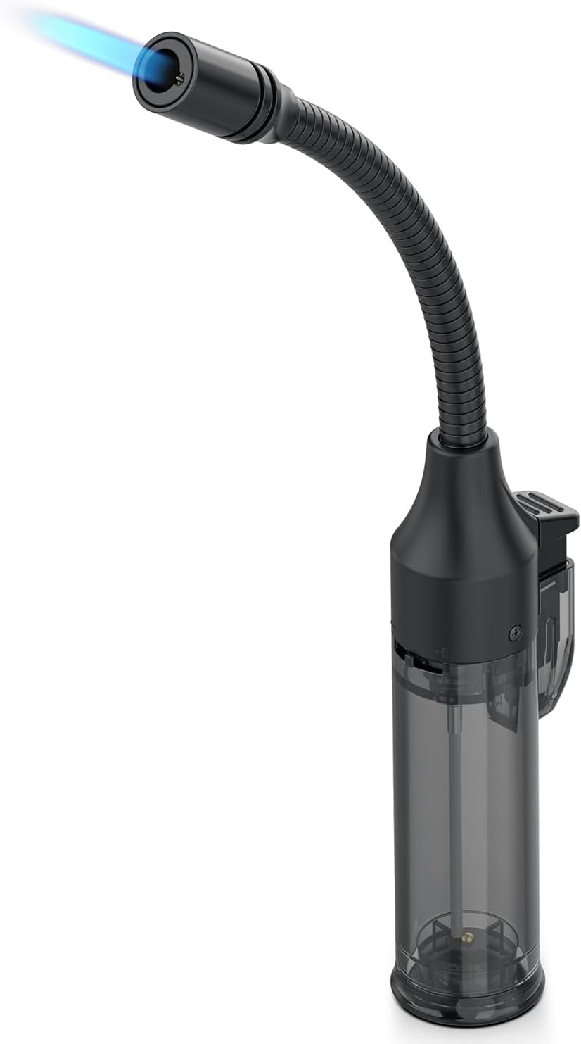 Maxfire Long Flexible Lighter Jet Flame Torch Lighter Refillable Windproof Lighter for BBQ Kitchen gas hob(sold without Butune)