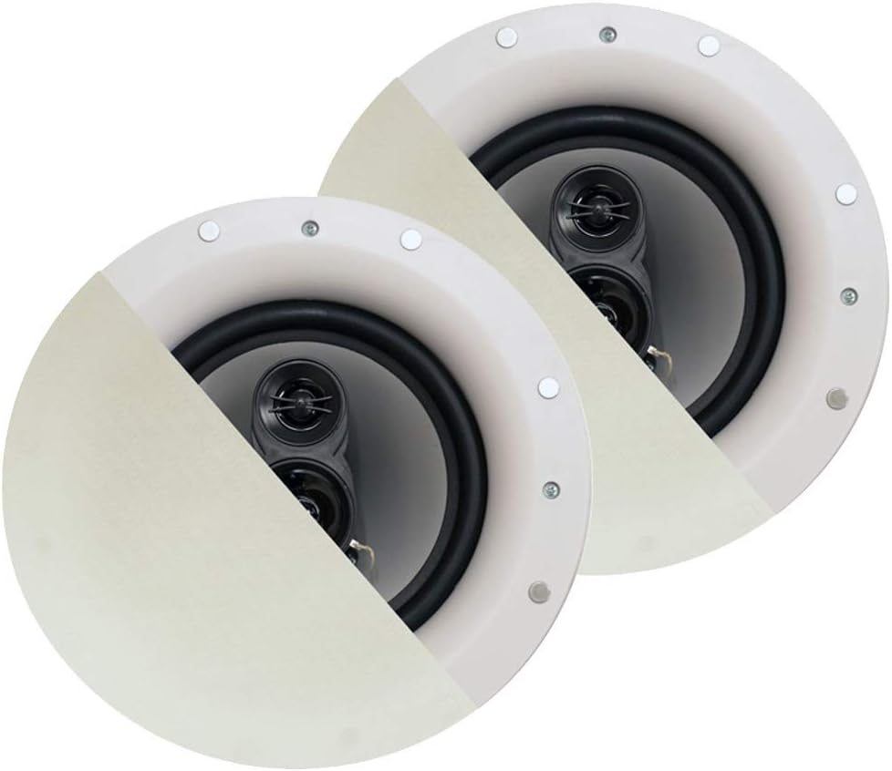 Acoustic Audio by Goldwood CSIC84 Frameless in Ceiling Speakers with 8" WOOFERS 1 Pair,White