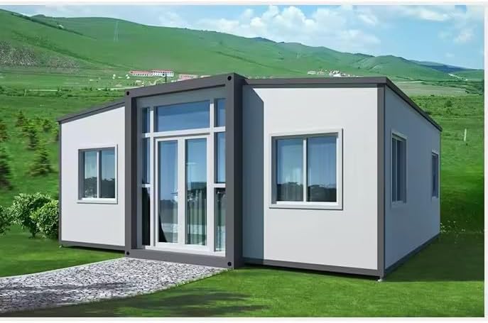 40 ft Tiny Expandable Prefab House to Live in 1 Bathroom, 2 Bedrooms & 1 Kitchen- for Small Family. 3 in 1 Tiny Backyard House, Movable, Foldable and Expandable