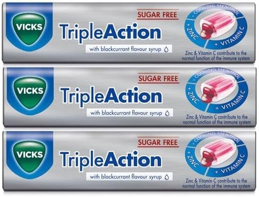 3 x Triple Action Blackcurrant Cough Drops