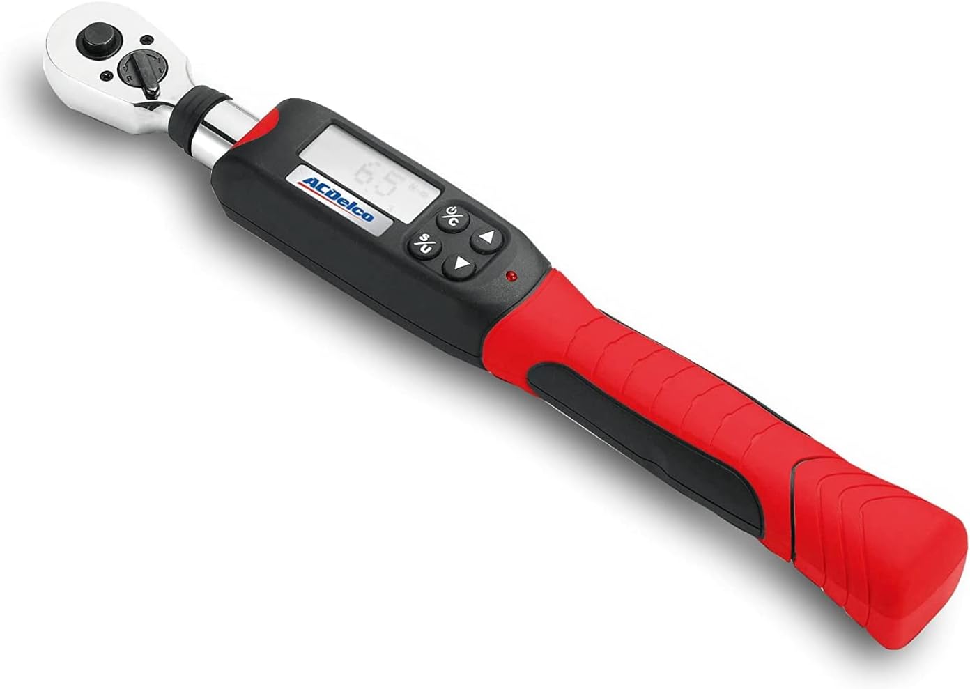 ACDelco ARM601-3 3/8” (3.7 to 37 ft-lbs.) Digital Torque Wrench with Buzzer and LED Flash Notification – ISO 6789 Standards with Certificate of Calibration, Red