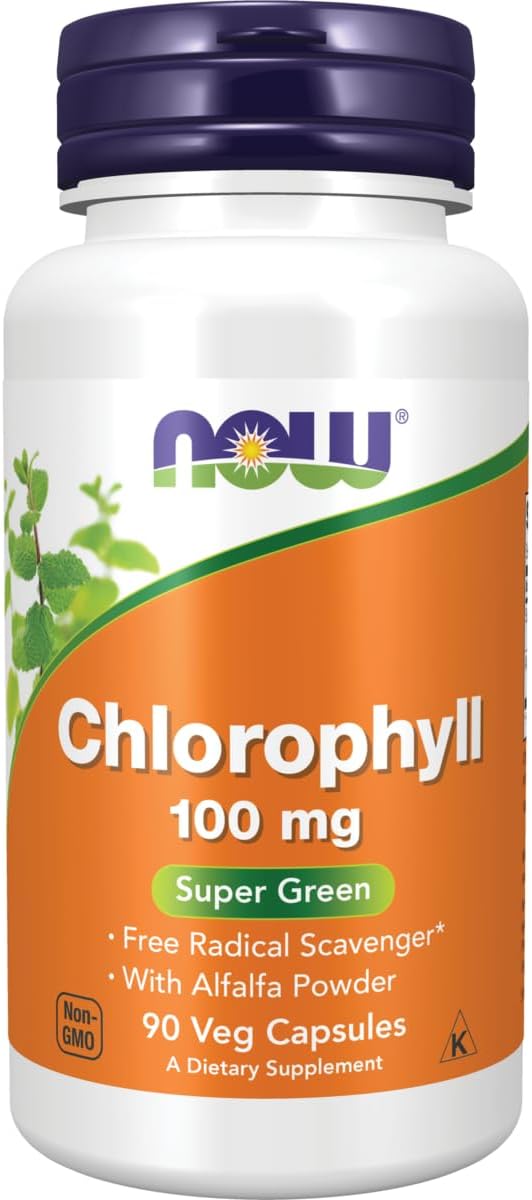 NOW Foods Chlorophyll, 100 mg, 90 Veg Capsules
