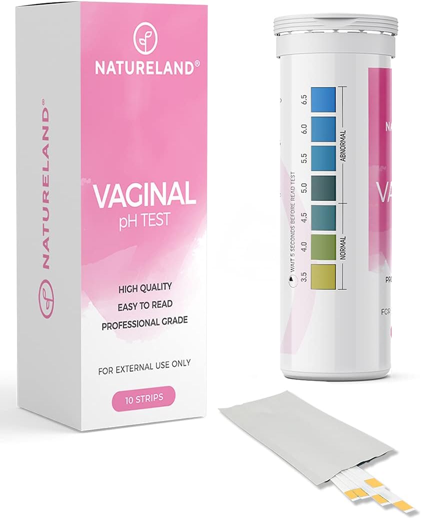 Natureland Vaginal Health pH Test Strips, Feminine pH Test, Value Pack | Monitor Vaginal Intimate Health & Prevent Infection | Accurate Acidity & Alkalinity Balance (10 Strips)