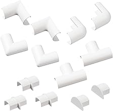 D-Line Small Cable Raceway Accessory Pack, Join 0.78in x 0.39in Cord Cover Lengths, 13 Accessories Included, Hide Cords Around a Variety of Angles - White
