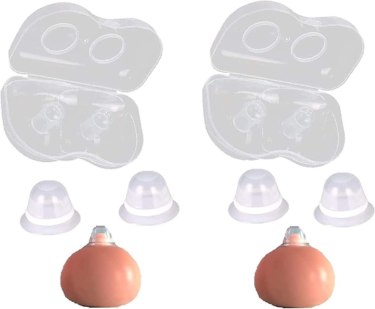 CareforYou 2Pair Nipple Corrector for Flat Inverted Nipples Silicone with Clear Case