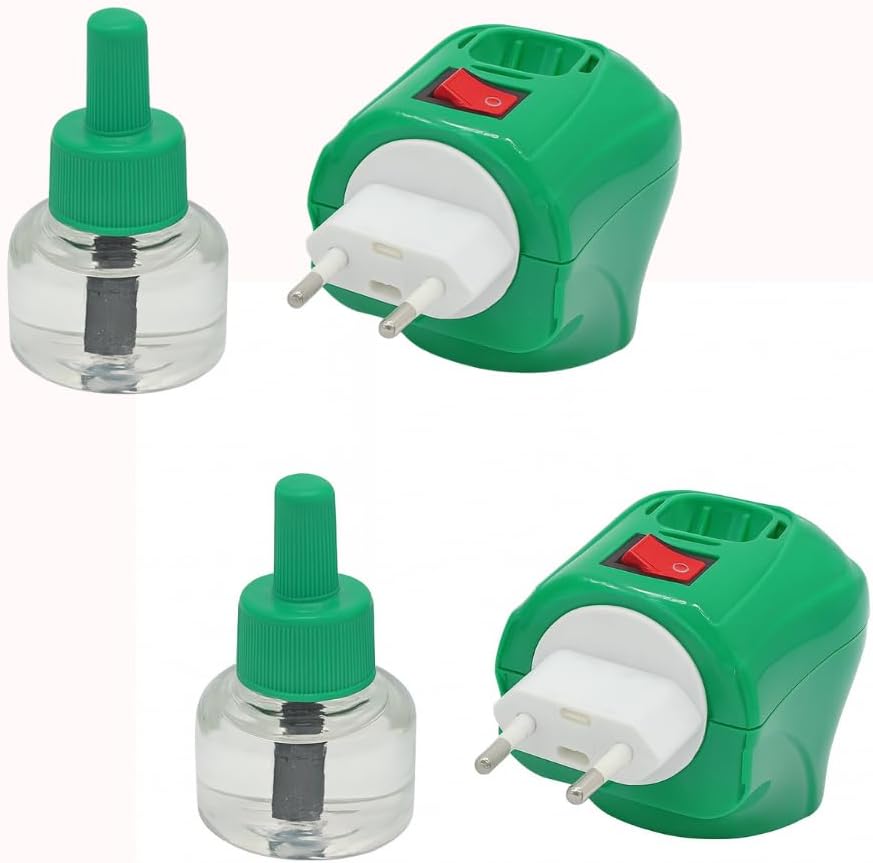 Plug-in Mosquito Repellent Plug-in Insect Killer for Home & Travel Lasts for up to 45 Nights per Refill | Each Pack Includes a Plug-in and one Bottle for Long Lasting Performance | 2 Pack