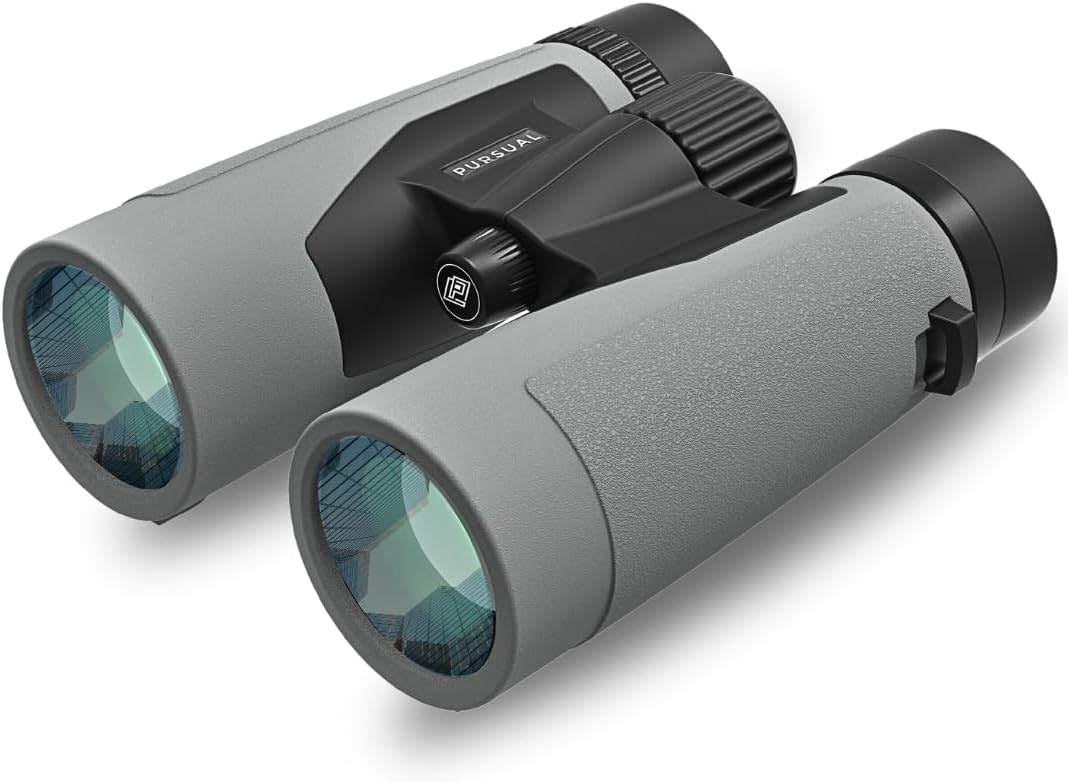 PURSUAL 10x42 Compact Binoculars for Adults High Power for Bird Watching, Hiking, Hunting, Concerts, Travel & Outdoor Adventures. Lightweight & Waterproof providing Crisp, Clear & Bright Images