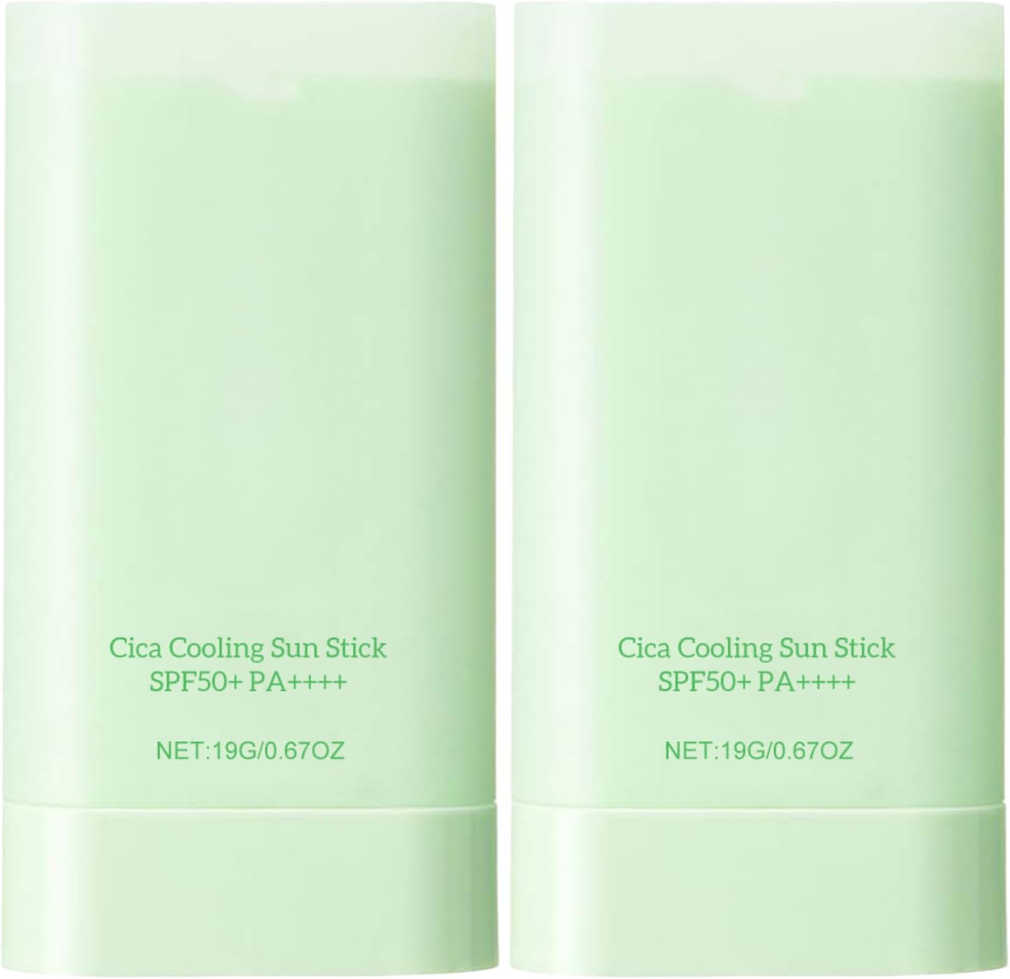 2PCS Cica Cooling Sun Stick SPF50+ PA++++, Moisturizing Sun Stick Reduces Skin Temperature, Quick Soothing, Lightweight Korean Sunscreen，Centella Face Sunscreen Sticks