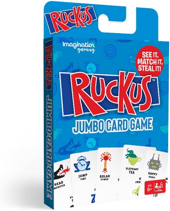 Ruckus Jumbo Card Set Fast Paced Stealing Multiplayer Activity for Quick Thinking Hand Eye Coordination Family Fun for Kids Ages 6 Plus and Up 3 or More Players