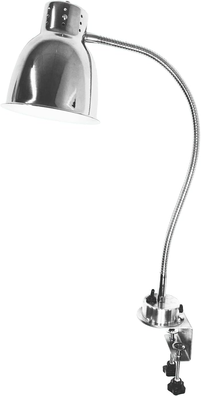 Commerical Food Heat Lamp with Clamp Adjustable Arm Food Warming Lamps Buffet Kitchen Banquet Warmer Light Single Bulb