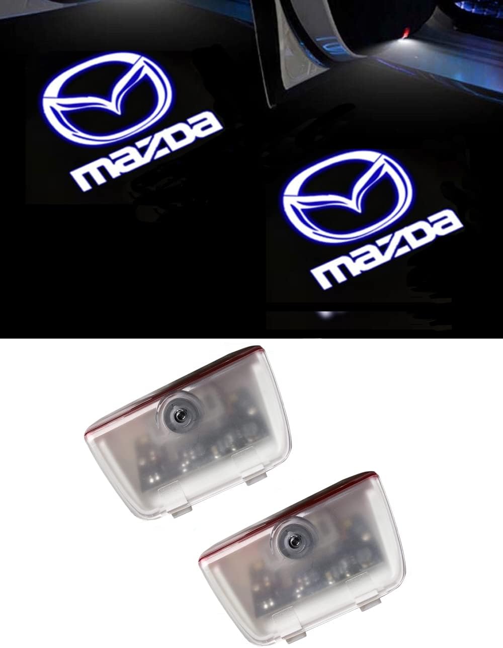 Car Door Logo Shadow Welcome Light, 2 Pieces, LED For Mazda 6 Atenza 2019-2024 front door