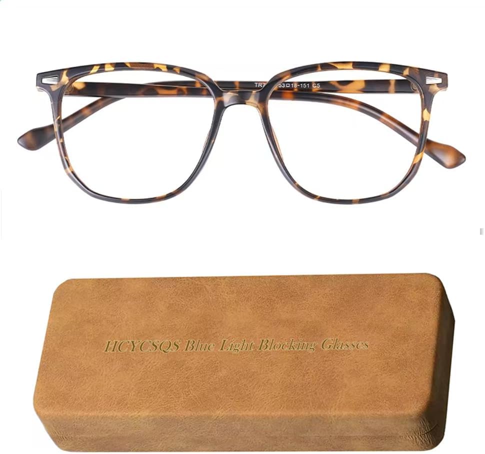 HCYCSQS Blue Light Blocking Glasses, Computer Reading/Gaming/TV/Phones Glasses for Women Men, Anti Blue Light Glasses,Non-Prescription Lens Anti Glare anti Headache Eyestrain Eyeglasses