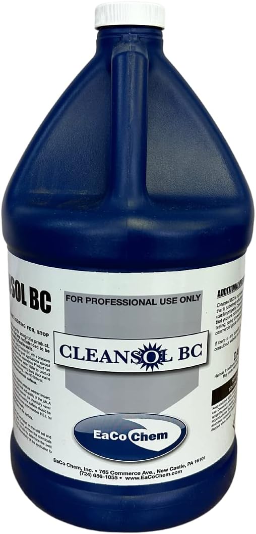 EaCo Chem Cleansol BC - Brushless Oxidation and Soil Remover for Most Surfaces - Highly Dilutable, All-Purpose Cleaner - Remove Deep Staining from Painted Metal, Wood, Vinyl + More! - 1 Gallon