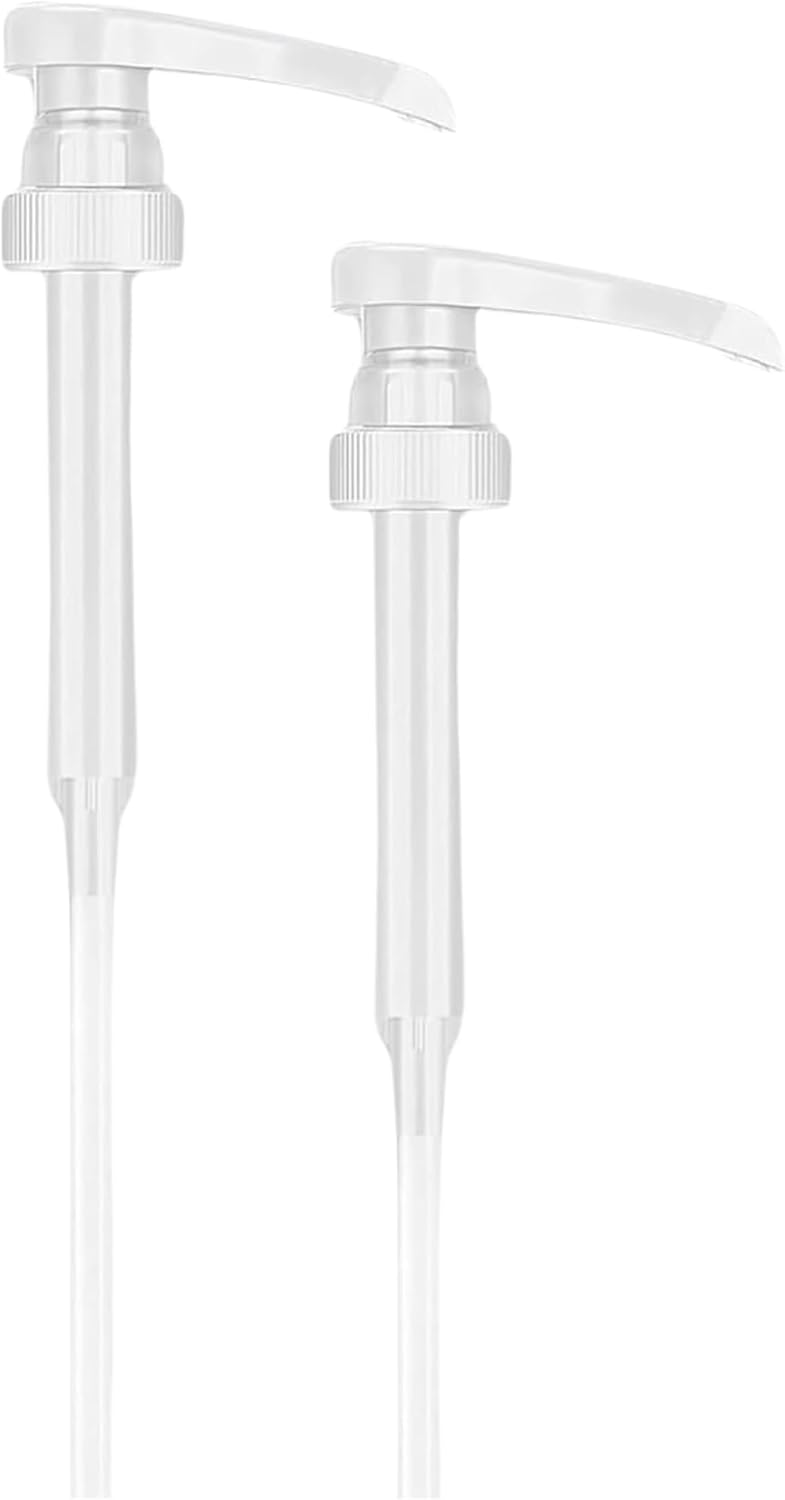 Syrup Pump Compatible with Torani, Davinci and Skinny (Set of 2) - fits Bottles (25.4 oz-750ml) (White)