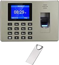 MIKONIYA Time Clock,Attendance Machine ​with Fingerprint,Time Clocks for Employees Small Business,Password Punching in One,2.4 inch TFT Color Screen,with 16G U-Disk