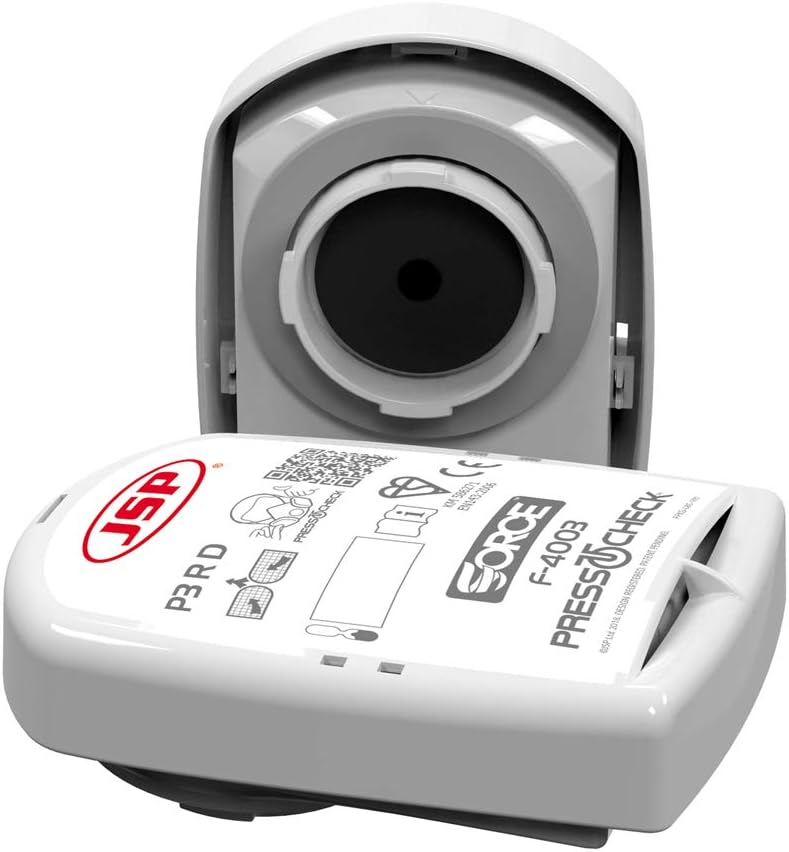 JSP PressToCheck P3 Construction Dust Replacement Filters, Grey, White, Small (BMN990-001-700)