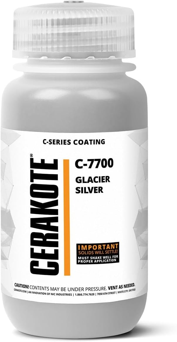 CERAKOTE C-Series Glacier Silver High-Temp Coating, 16 oz, C-7700P