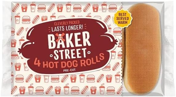Hot Dog Rolls Jumbo Sausage Bread Buns 4 Pack x 3 (12 Total) (Standard)