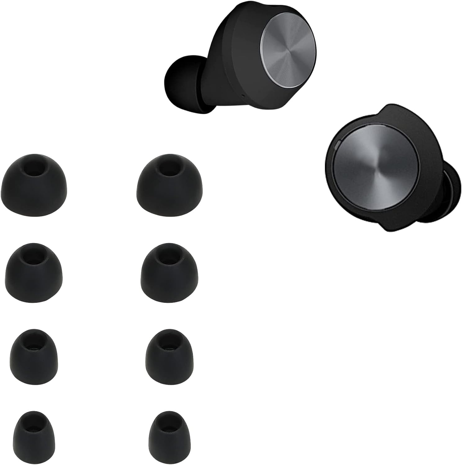 kwmobile 8x Replacement Ear Tips Compatible with Beoplay B&O EQ / H3 / H5 / E4 / E6 / E8 - Set of Silicone Eartips for Earbuds Headphones