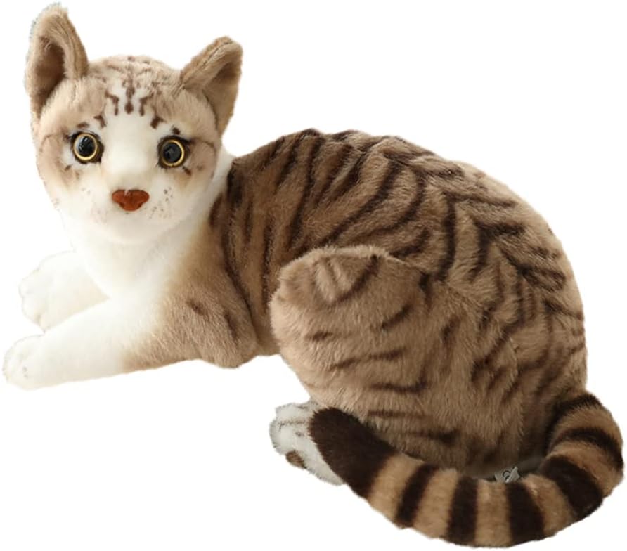 GUDVES Siamese Cat Stuffed Animal, Shorthair Cat Realistic Plush Cat Stuffed Toys, Gift for Kids 12inches (B)