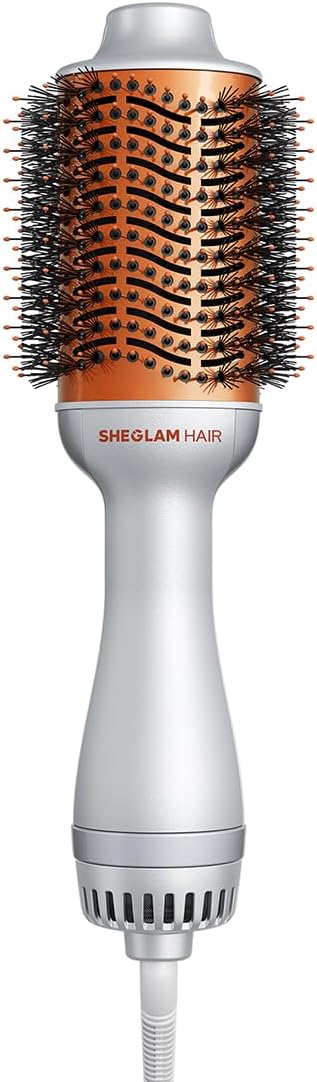 SHEGLAM Blowout Bliss Hot Air Brush 4 in 1 for Drying Smoothing Curling and Volumizing with Care for Shiny Hair Hot Air Brush Blowdry Styler