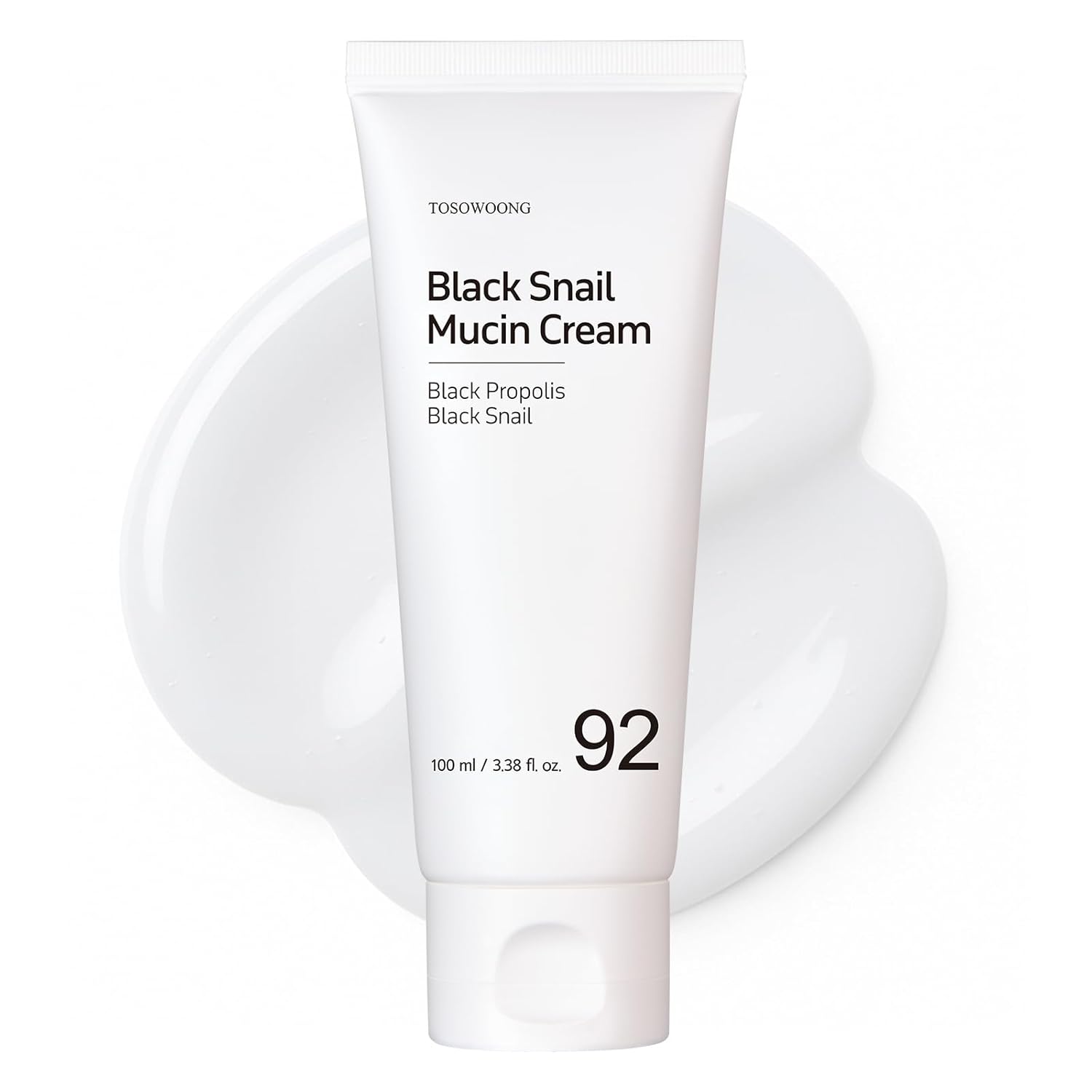 Black Snail Mucin 92% Face Cream, 920,768ppm Black Snail Mucin, Propolis, Lightweight Moisturing Cream for Soft, Glowy Skin, Moisturizer Face Cream, Korean Skin Care, 100ml, 3.38 fl.oz.