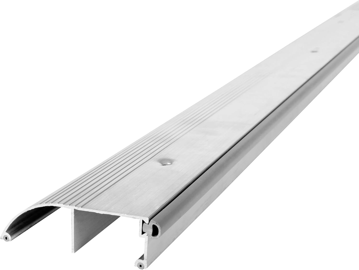 M-D Building Products 08631 3-3/8 in. x 1 in. x 36 in. Silver Aluminum and Vinyl High-Profile Outswing Door Threshold