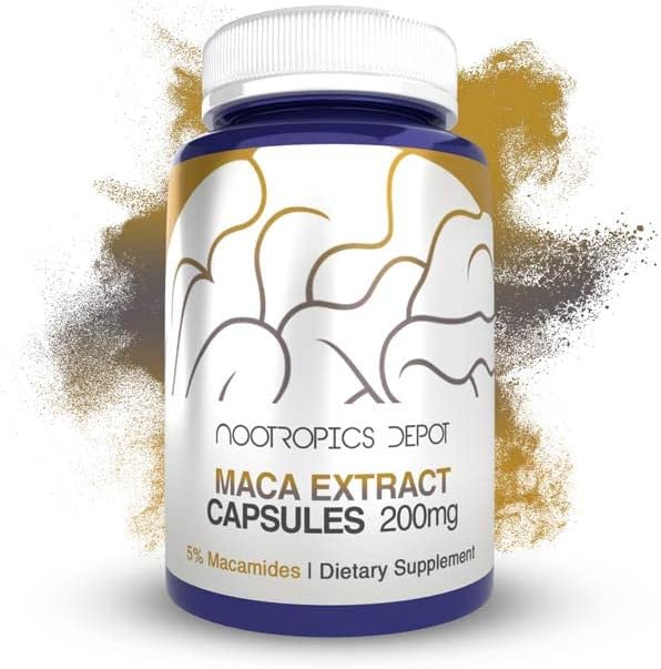 Maca Extract Capsules | 5% Macamides | Lepidium meyenii | Mood, Energy, and Vitality | 60 Count